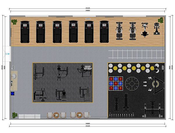 120平方健身房配置方案-广西好博体育健身器材有限公司 120平方健身房配置方案-广西好博体育健身器材有限公司